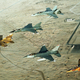 The true multinational effort of Desert Shield/Desert Storm is illustrated in this formation flight. From left to right: a Qatari Mirage F1, a French Mirage F1, a U.S. Air Force F-16C Fighting Falcon, a Canadian CF-18A Hornet and a Qatari Alpha Jet. (US Air Force)